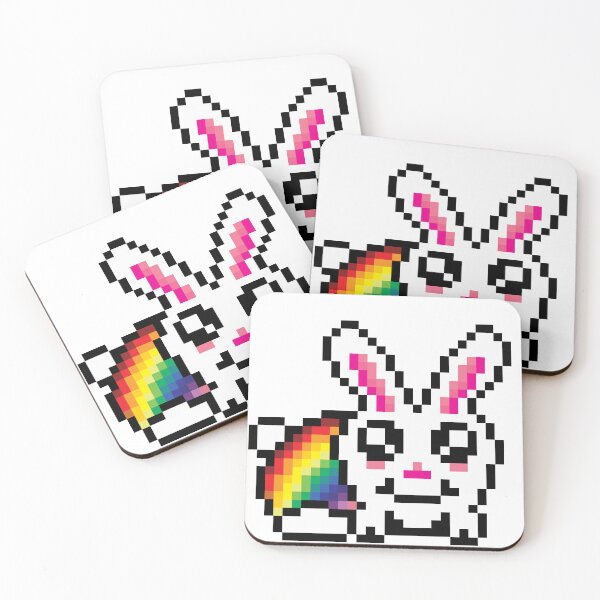 Item preview, Fuzzy Rainbow Bunny designed and sold by 32-Squared.