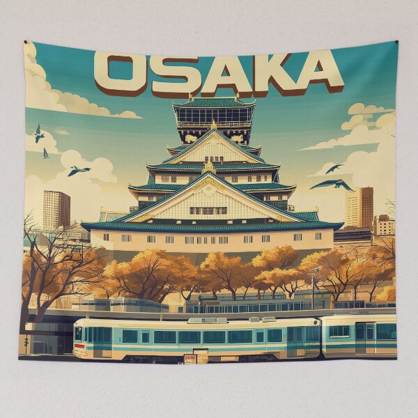 Item preview, Stunning Osaka Japan Artwork – Iconic Landmarks & Vibrant Cityscape Wall Art" designed and sold by nomiraclehere.