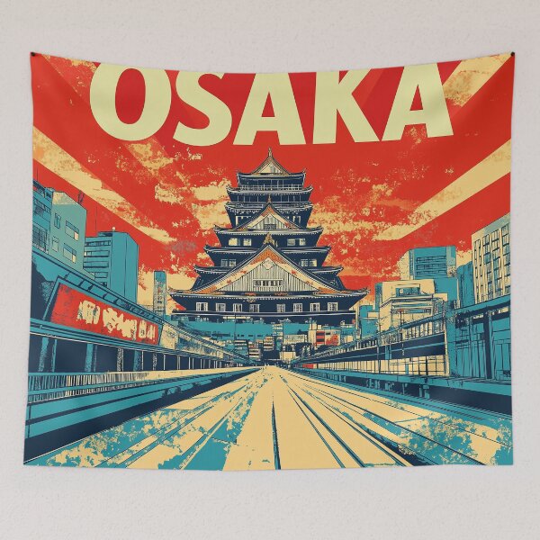 Item preview, Stunning Osaka Japan Artwork – Iconic Landmarks & Vibrant Cityscape Wall Art" designed and sold by nomiraclehere.