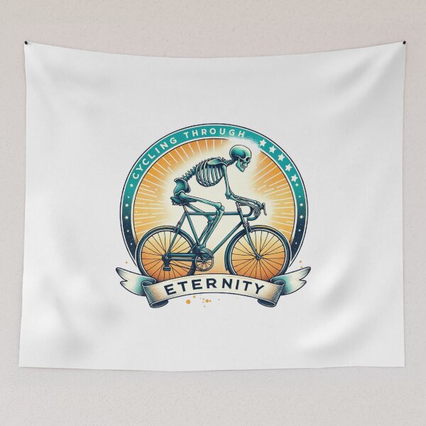Item preview, Cycling Skeleton – "Cycling Through Eternity" Fun Design for T-Shirts, Mugs, Stickers & More designed and sold by artedigital99.