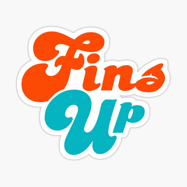 Vista previa del artículo con la obra «Fins Up, diseño de fútbol de Miami», diseñado y vendido por FanSwagUnltd.
