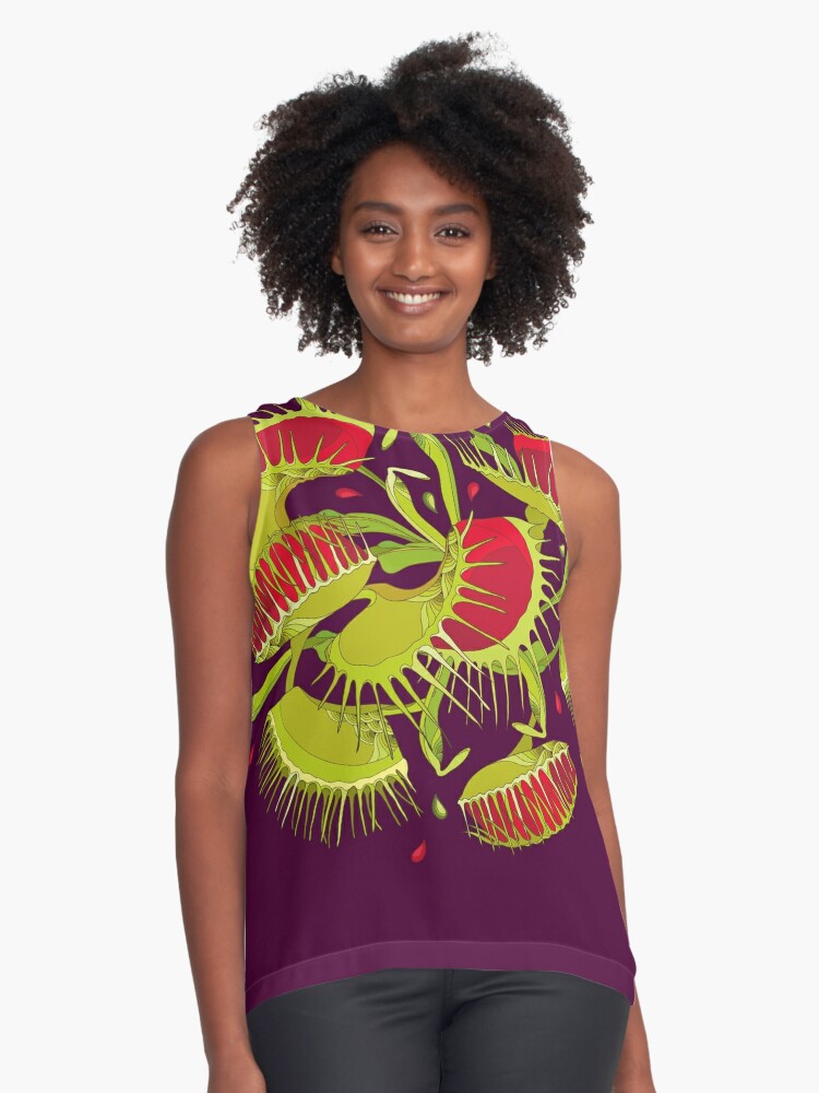 Round composition of Venus Flytrap or Dionaea muscipula. Sleeveless Top  for Sale by Bokasana