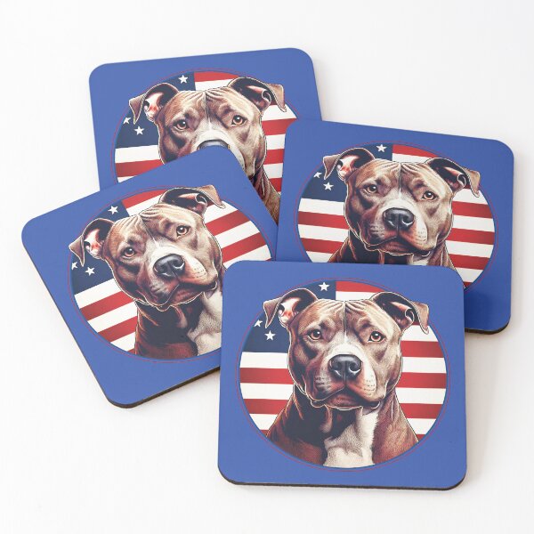 Item preview, American Pitbull Dog with USA Flag designed and sold by Futurebeachbum.