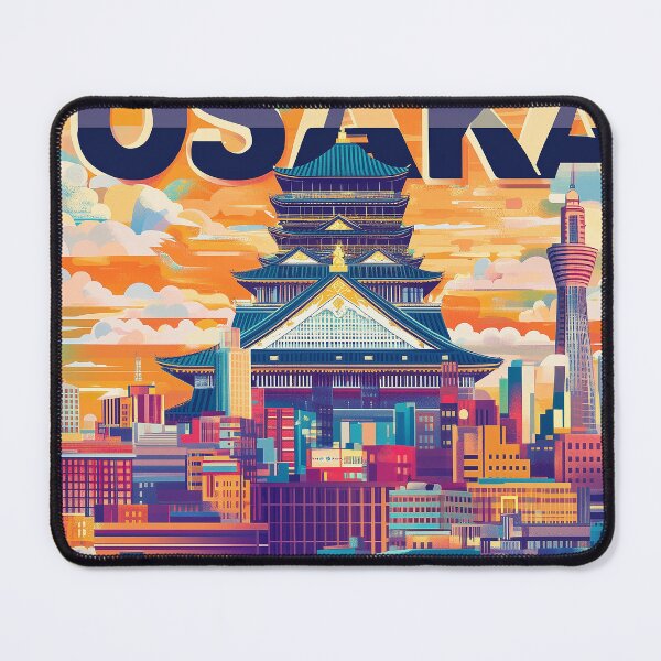 Item preview, Stunning Osaka Japan Artwork – Iconic Landmarks & Vibrant Cityscape Wall Art designed and sold by nomiraclehere.