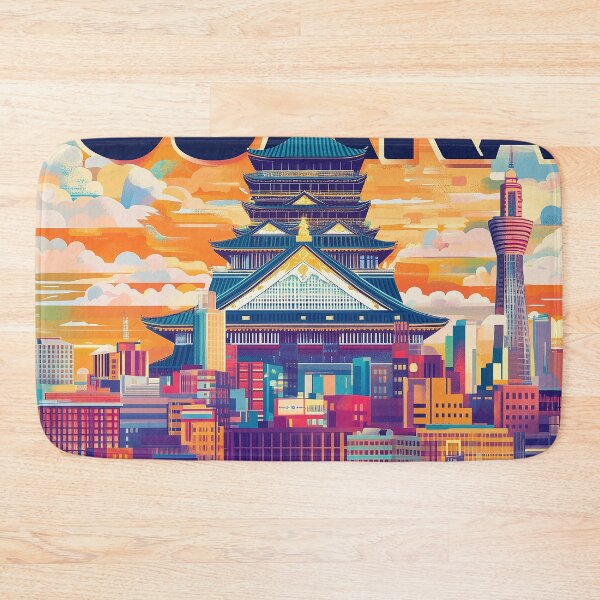 Item preview, Stunning Osaka Japan Artwork – Iconic Landmarks & Vibrant Cityscape Wall Art designed and sold by nomiraclehere.
