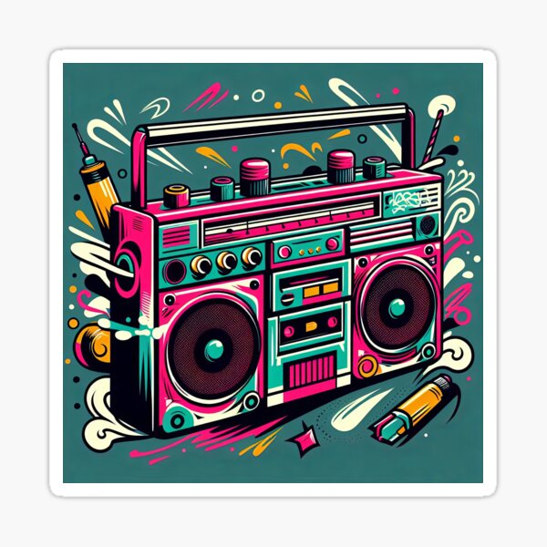 Artikel-Vorschau von Boombox-Pop-Art-Stil, designt und verkauft von artofuniverse.