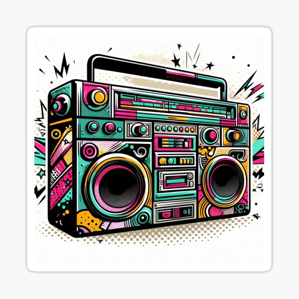 Artikel-Vorschau von Boombox-Pop-Art-Stil, designt und verkauft von artofuniverse.