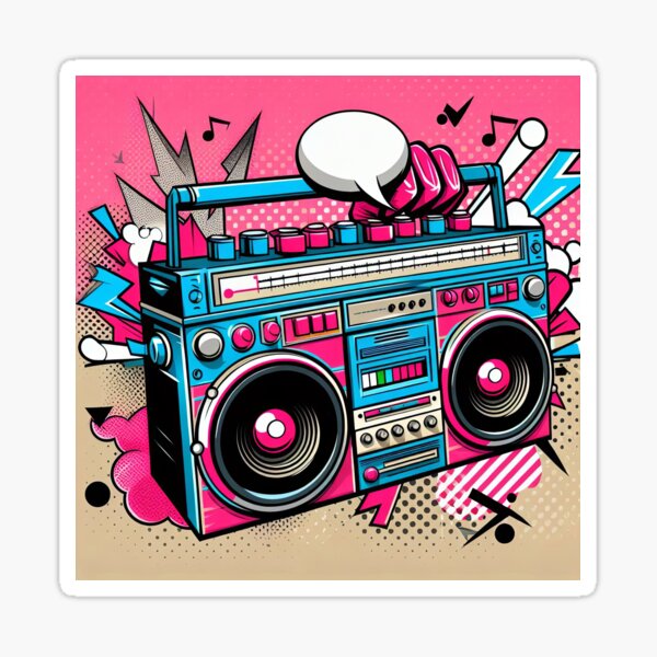 Artikel-Vorschau von Boombox-Pop-Art-Stil, designt und verkauft von artofuniverse.