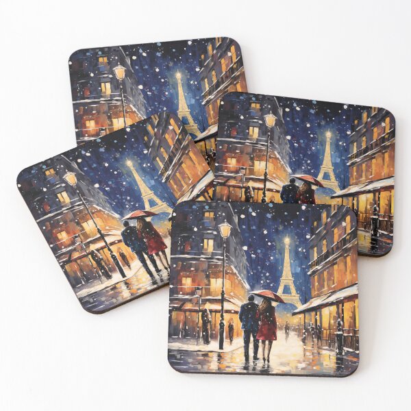 Item preview, Couple In The Snow At Night In Paris designed and sold by Rtymer.
