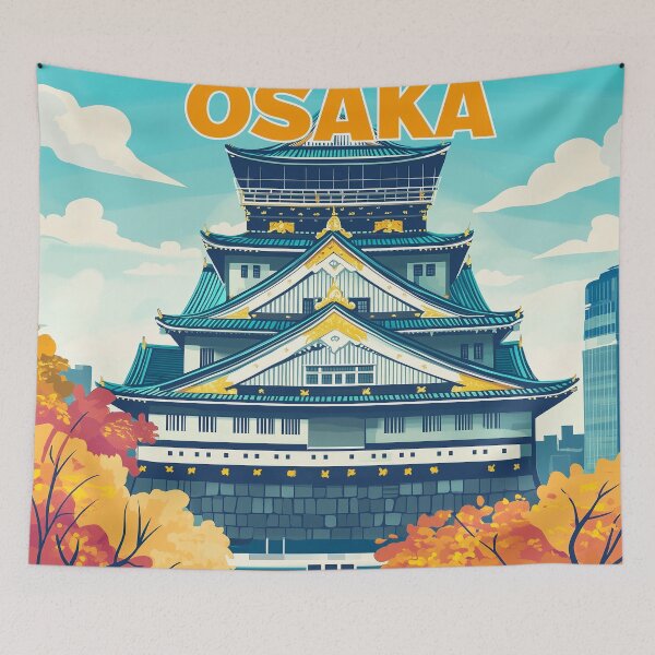 Item preview, Stunning Osaka Japan Artwork – Iconic Landmarks & Vibrant Cityscape Wall Art designed and sold by nomiraclehere.