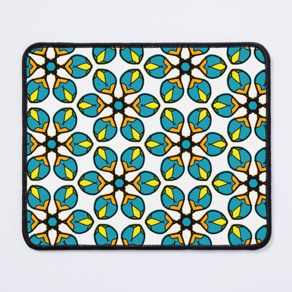 Item preview, Floral blue tile texture pattern designed and sold by Ryslissa.
