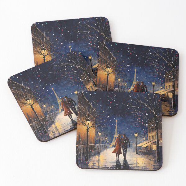 Item preview, Couple In The Snow At Night In Paris designed and sold by Rtymer.