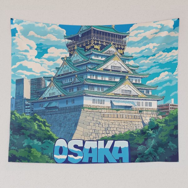 Item preview, Stunning Osaka Japan Artwork – Iconic Landmarks & Vibrant Cityscape Wall Art designed and sold by nomiraclehere.