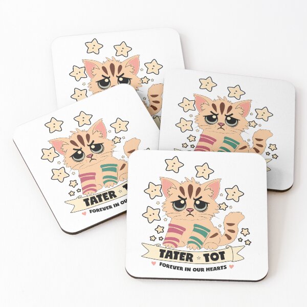 Item preview, Tater Tot Grumpy Cat in Striped Socks - Cute & Quirky Starry Design - Forever Missed designed and sold by ArtfullyJua.