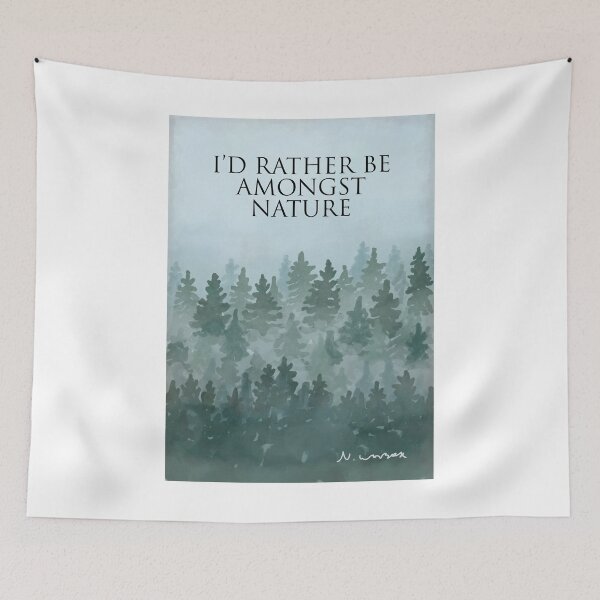 Item preview, I'd rather be amongst nature - misty forest scene  designed and sold by Scat the cat.