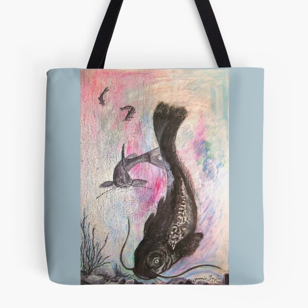 Item preview, Catfish - Original Oil on recycled canvas designed and sold by Jamie  Taylor.