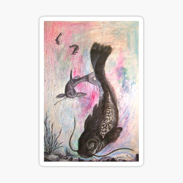 Item preview, Catfish - Original Oil on recycled canvas designed and sold by Jamie  Taylor.