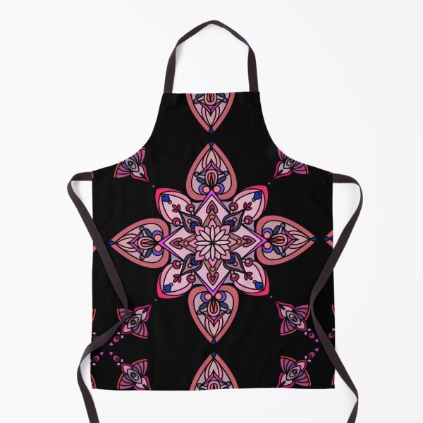 Item preview, Pink mandala on black background designed and sold by CoraNais.