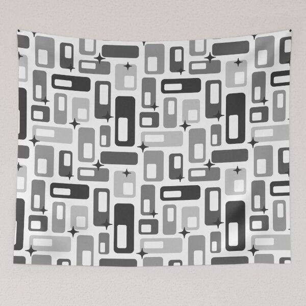 Item preview, Retro Atomic capsules starbursts black white designed and sold by Dana Du.