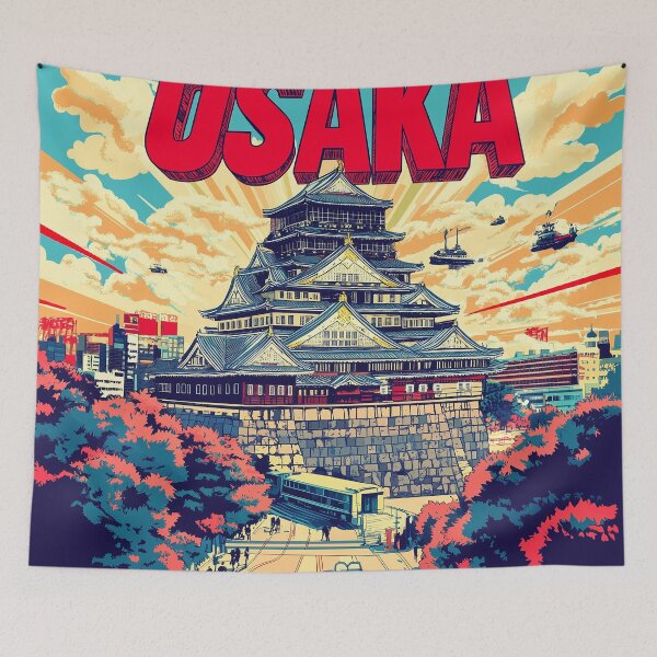 Item preview, Stunning Osaka Japan Artwork – Iconic Landmarks & Vibrant Cityscape Wall Art designed and sold by nomiraclehere.