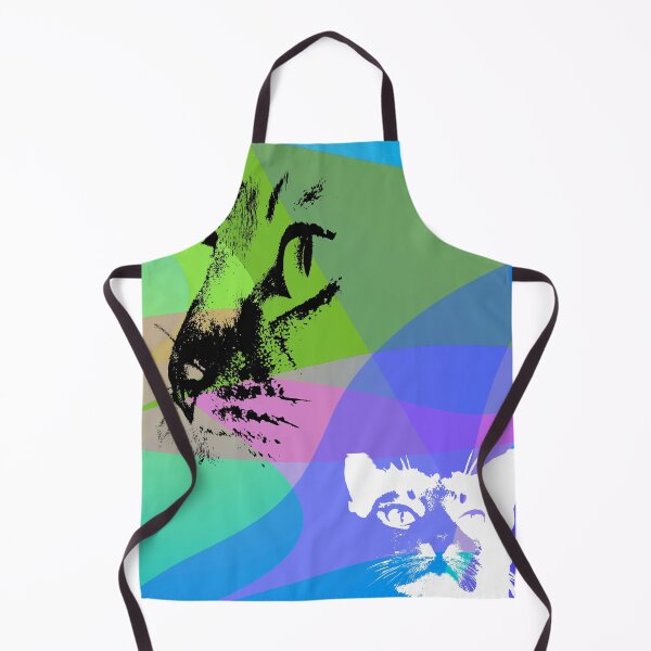 Item preview, Two portraits of a cat on multi-colored waves designed and sold by Kacharava.