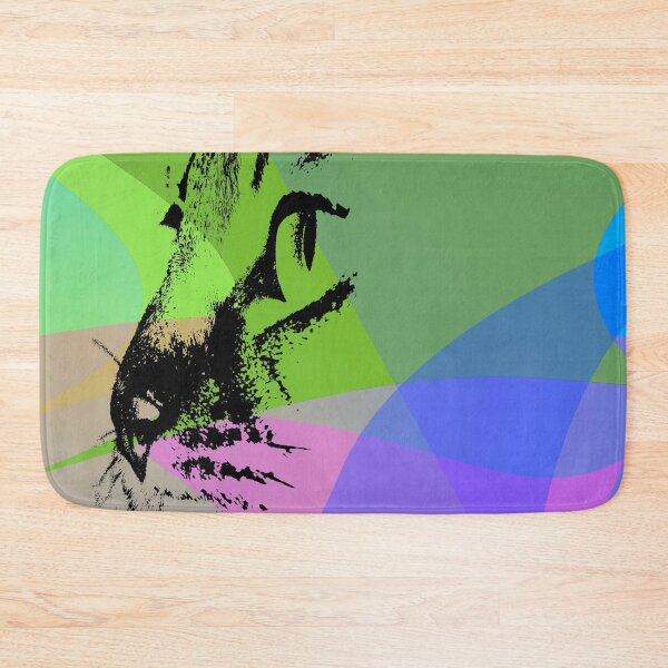 Item preview, Two portraits of a cat on multi-colored waves designed and sold by Kacharava.