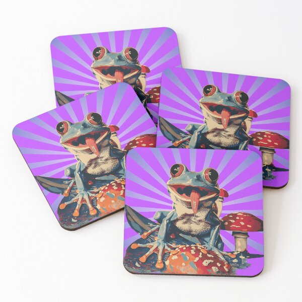 Item preview, Trippy Hippy Retro Frog Mushroom Aesthetic Cottagecore Psychedelic  designed and sold by NikoDeeko.