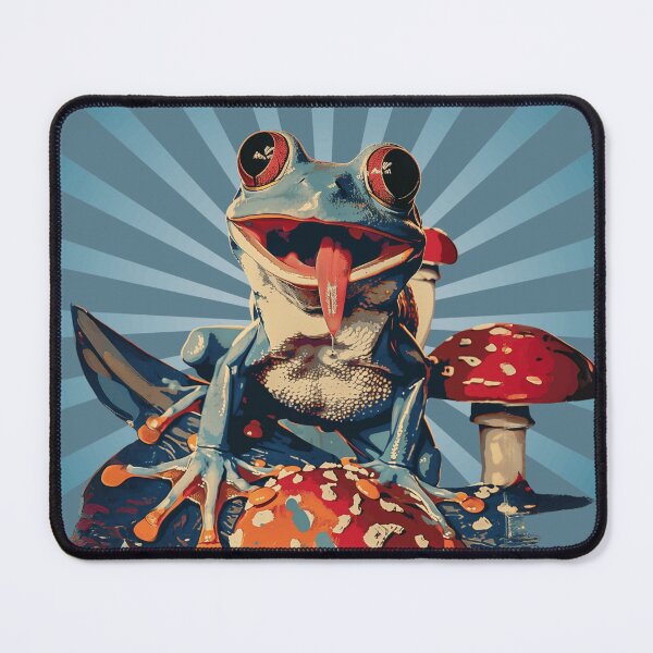 Item preview, Trippy Hippy Retro Frog Mushroom Aesthetic Cottagecore Psychedelic designed and sold by NikoDeeko.