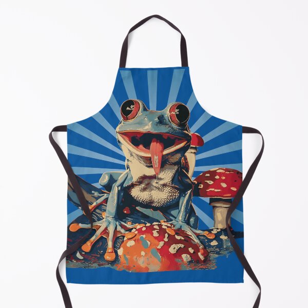 Item preview, Trippy Hippy Retro Frog Mushroom Aesthetic Cottagecore Psychedelic designed and sold by NikoDeeko.