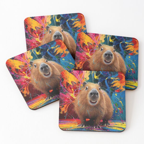 Item preview, Jackson Pollock Inspired Capybara Art 2 designed and sold by PinkGoddessLove.