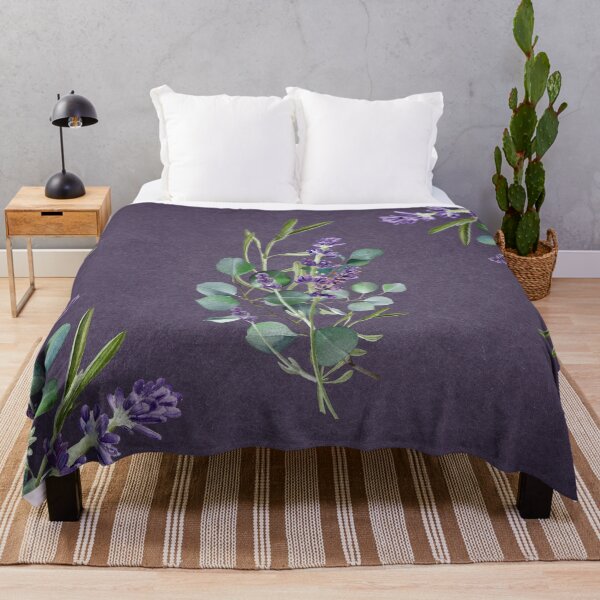 Item preview, Lavender and Eucalyptus on a Purple Gradient Background designed and sold by WhiteSoftPetals.