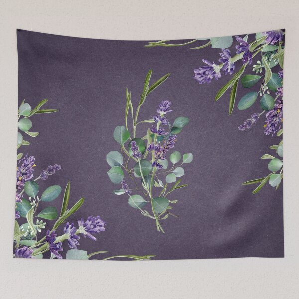 Item preview, Lavender and Eucalyptus on a Purple Gradient Background designed and sold by WhiteSoftPetals.