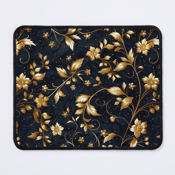 Aperçu de l'œuvre Motif de feuilles et de fleurs dorées créée et vendue par Maddrick.