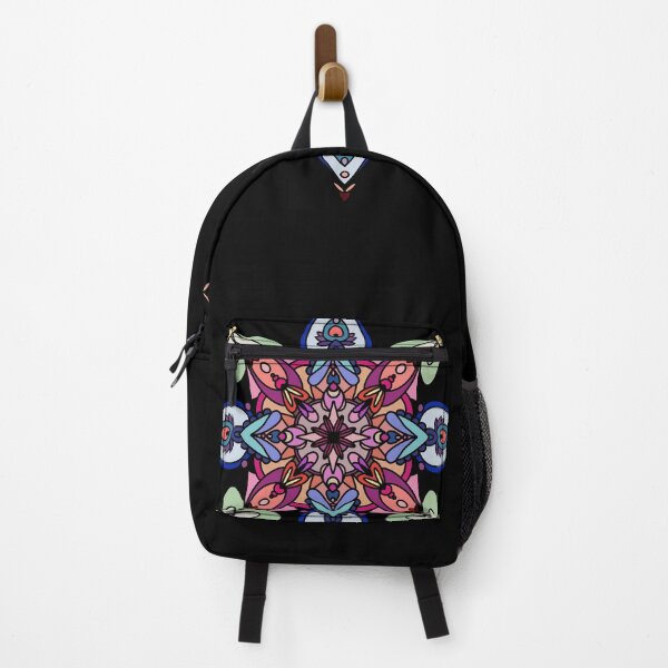 Item preview, Colorful mandala on black background designed and sold by CoraNais.