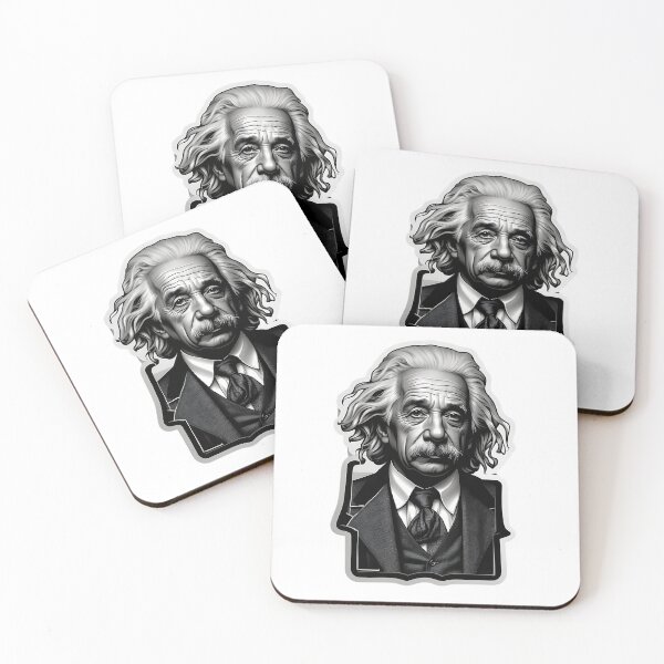 Item preview, Timeless Genius: Monochromatic Einstein in Formal Attire Sticker designed and sold by ShadeScapeArt.