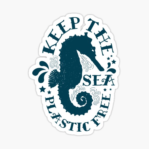 Vista previa del artículo con la obra «Mantenga el mar libre de plástico Anti Plastic Sea Horse Beach Cleanup», diseñado y vendido por banwa.
