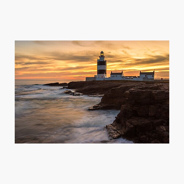 Dusk At Hook Lighthouse Photographic Print