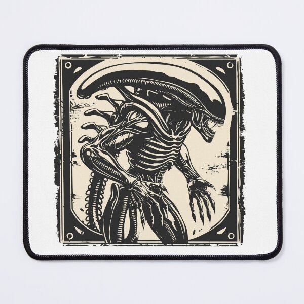 Item preview, Vintage Alien Xenomorph Art | Monochrome Sci-Fi Horror Design designed and sold by Petru&Myself.