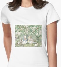 Brambly Hedge - Hawthorn blossom and babies Women's Fitted T-Shirt