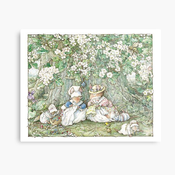 Brambly Hedge - Hawthorn blossom and babies Metal Print