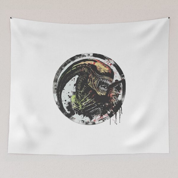 Item preview, Grunge Xenomorph Horror Art | Sci-Fi Alien Illustration designed and sold by Petru&Myself.