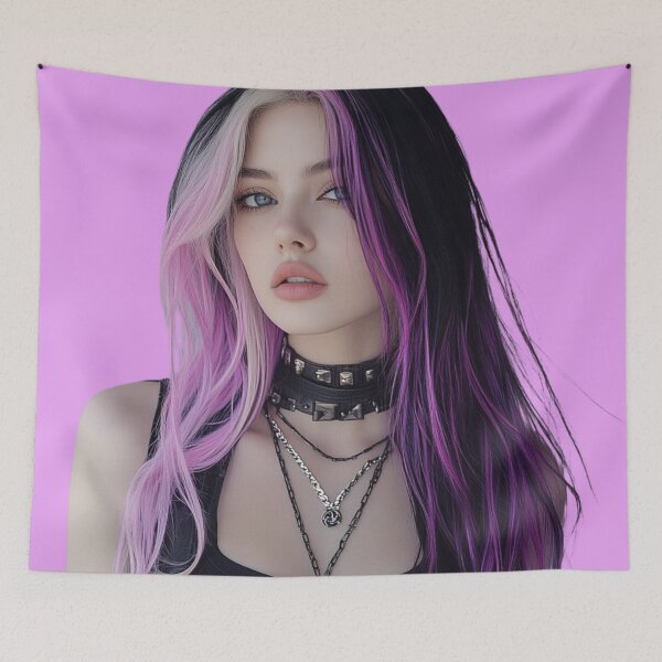 Aperçu de l'œuvre fille punk violette créée et vendue par CursedbyLilith.