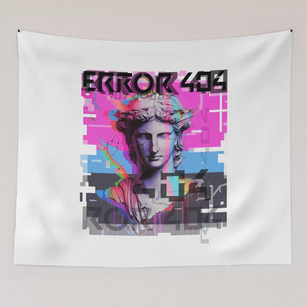 Item preview, Glitch Art: Greek Statue with Error 404 Digital Disruption designed and sold by koreatvtea.
