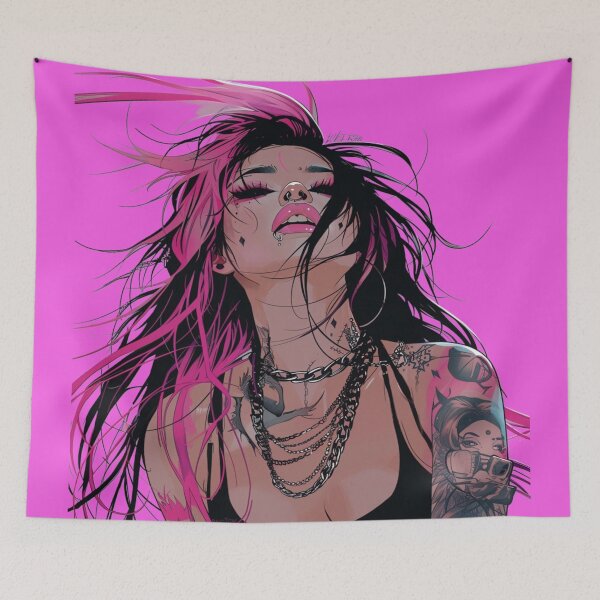 Aperçu de l'œuvre fille punk rose créée et vendue par CursedbyLilith.