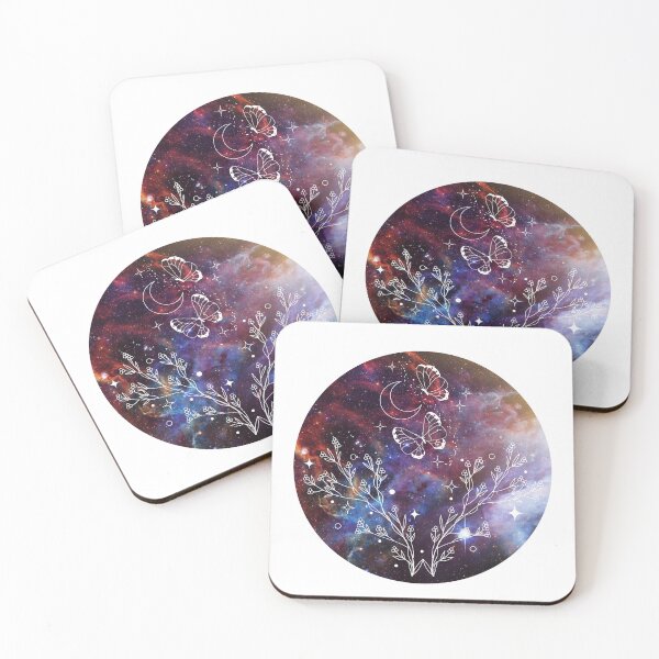 Item preview, Galactic Crescent Moon Butterflies and Flowers designed and sold by WildWoodlandWitch.