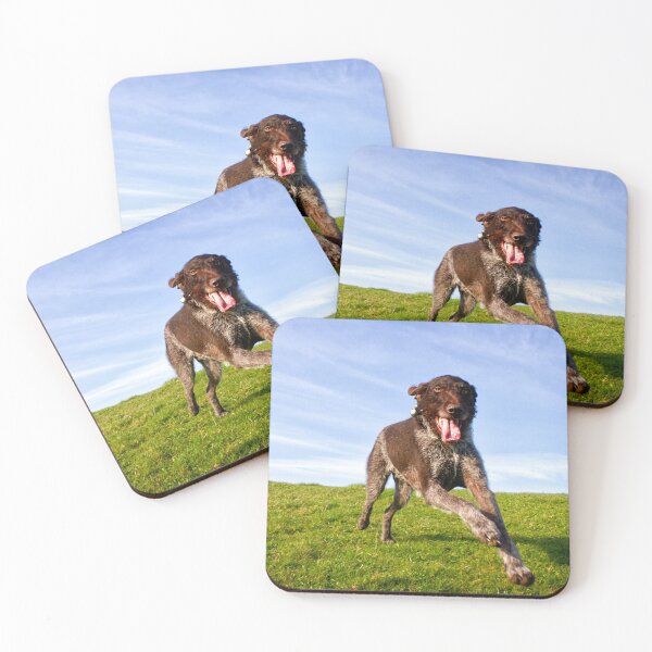 Item preview, Super happy German Wirehaired Pointer Fly-by designed and sold by FOLK ART FUSION by heidiannemorris.
