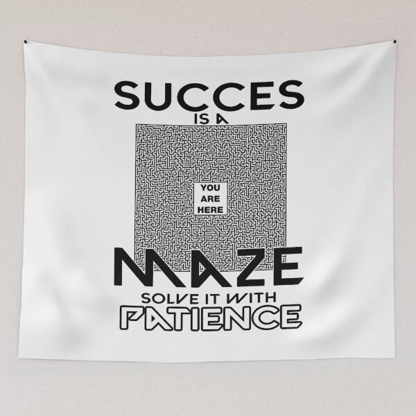 Item preview, Motivational Quote - Success is a Maze, Solve with Patience designed and sold by koreatvtea.