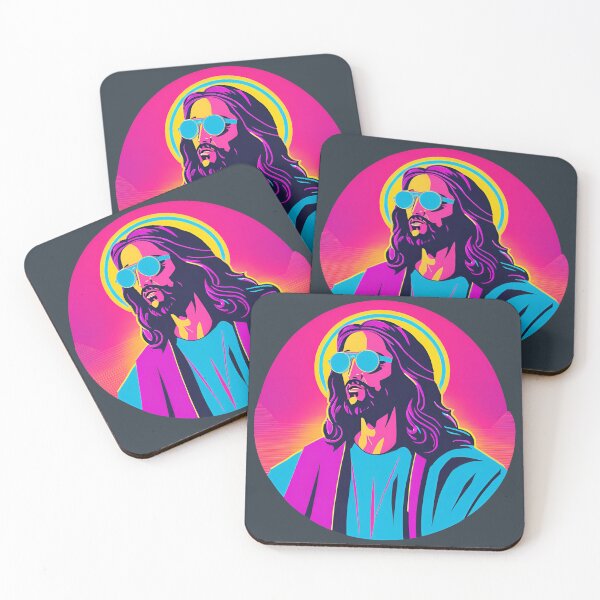 Item preview, Hip Jesus with Electric Halo Cyberpunk Art D7 designed and sold by pixelandcrafted.
