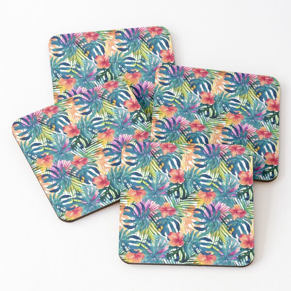Item preview, Vibrant watercolor tropical flowers designed and sold by 1enchik.