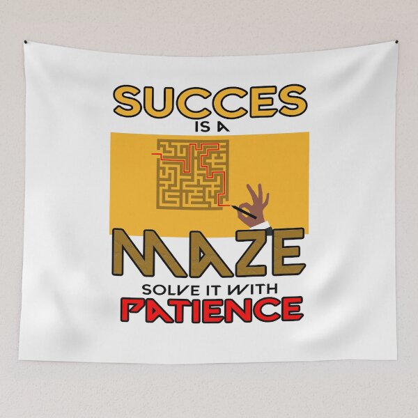 Item preview, Success and Patience - Inspirational Maze Quote Art designed and sold by koreatvtea.